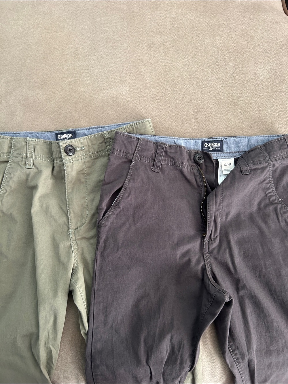 OshKosh B'gosh Boys' Chino Pants in Olive Green and Charcoal